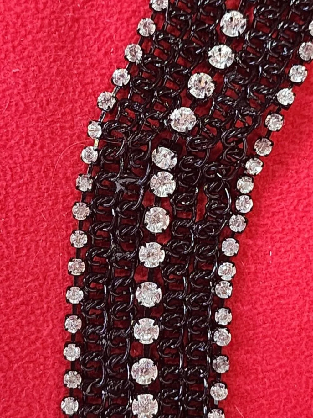 Chico's Vintage Black Metal and Rhinestone Adjustable 50.5